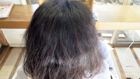 ブリーチなしの脱白髪染め・白髪ぼかしハイライト｜神奈川県横浜市