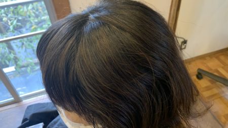 ブリーチなしの脱白髪染めハイライト｜神奈川県横浜市